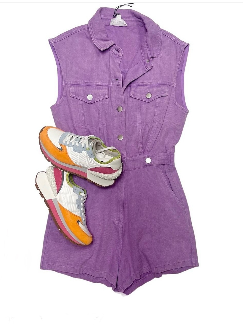 Day+ Moon Purple Denim Romper